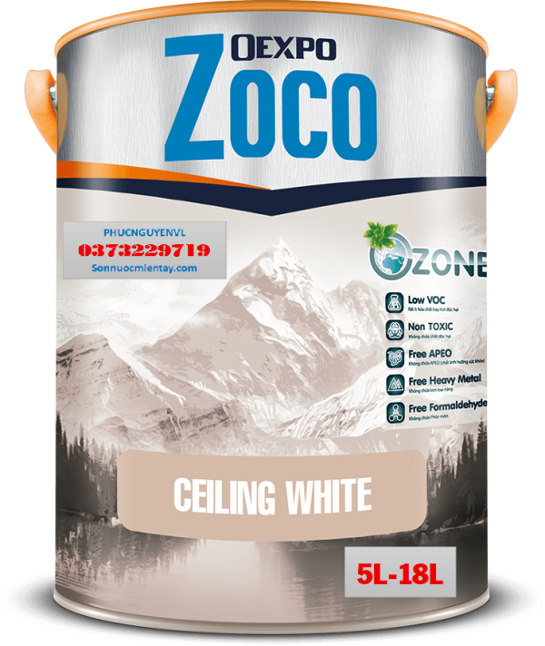 SƠN SIÊU TRẮNG TRẦN OEXPO ZOCO CEILING WHITE - 5L (Chính hãng)